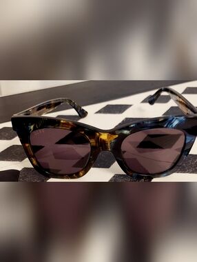 DIFF Tortoiseshell Cat-Eye Sunglasses with Dark Lenses